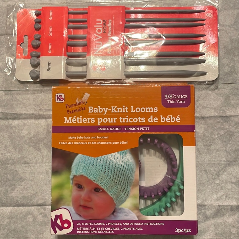 - NWOT KB BABY KNIT LOOMS AND 4 NUVALU HOME SETS OF KNITTING NEEDLES 8 6 5…